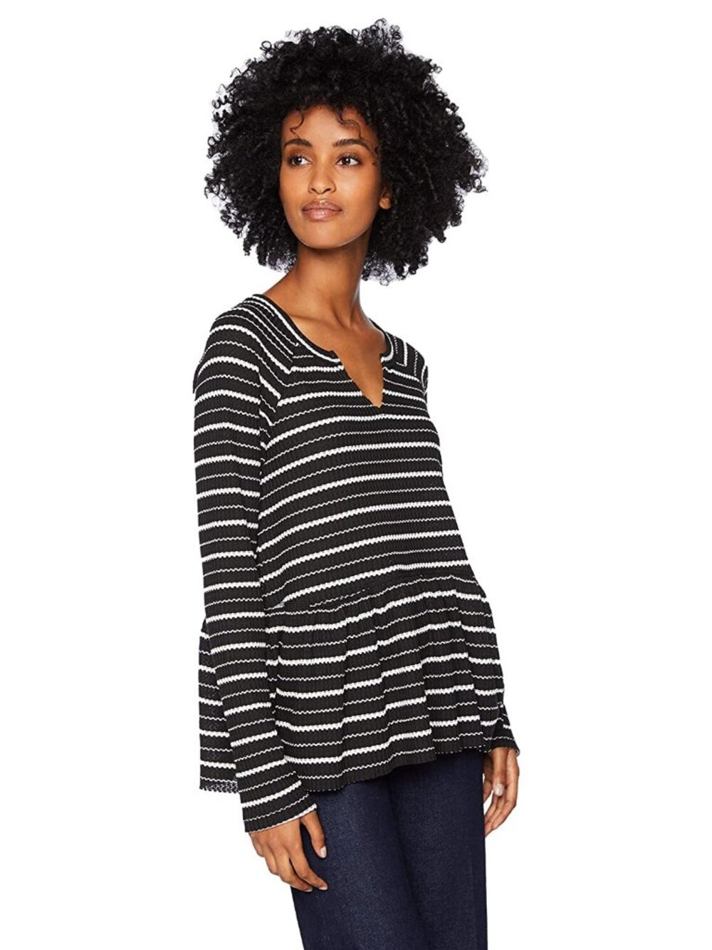 William Rast Womens Gryphon Striped Peplum Top